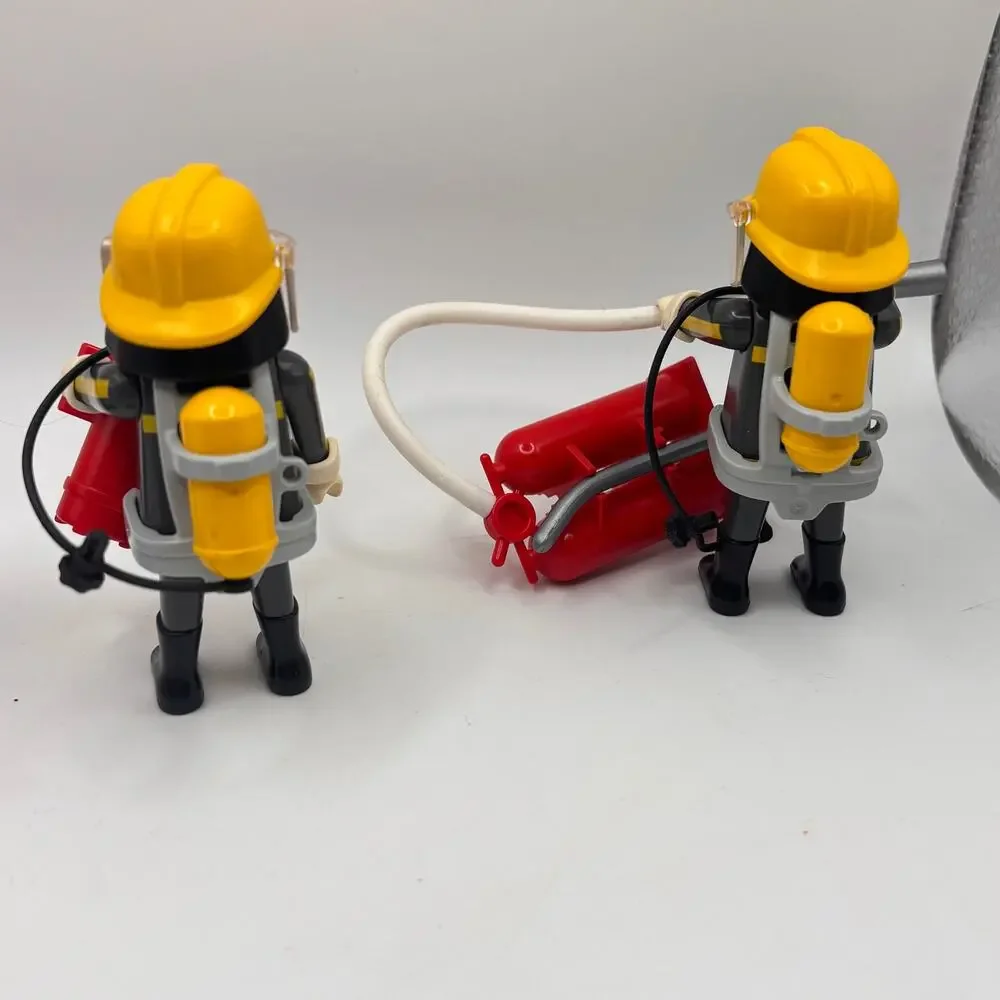 Playmobil Vintage Firefighter Set of 2 with gear accessories cake topper firemen